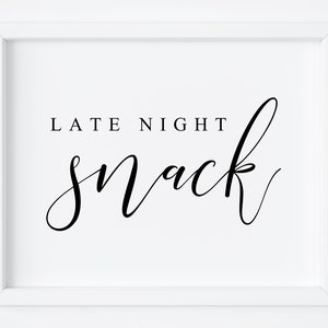Late Night Snack Sign-Printable Late Night Snack Wedding Sign-Food Table Signs-Wedding Signs-Wedding Printable-Wedding Food Signs.