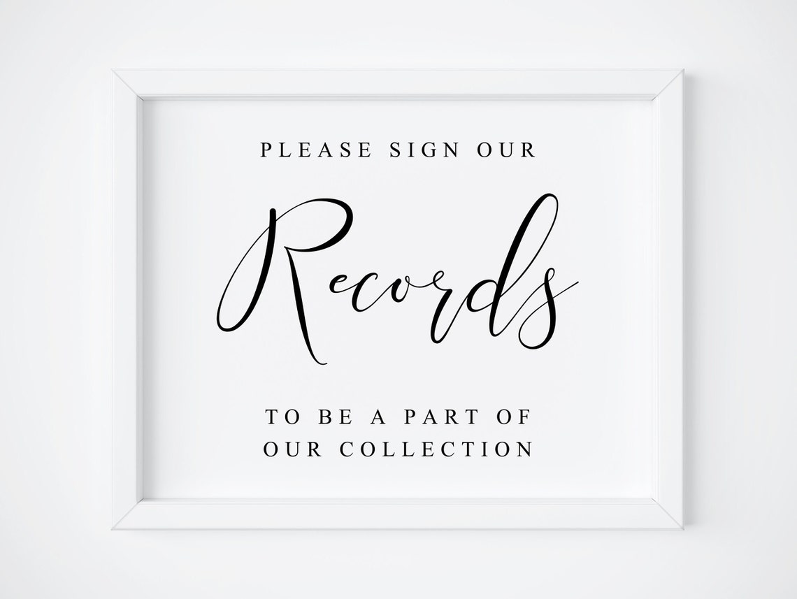 Record Guestbook Sign.record Wedding Guest Book.guest Book Etsy