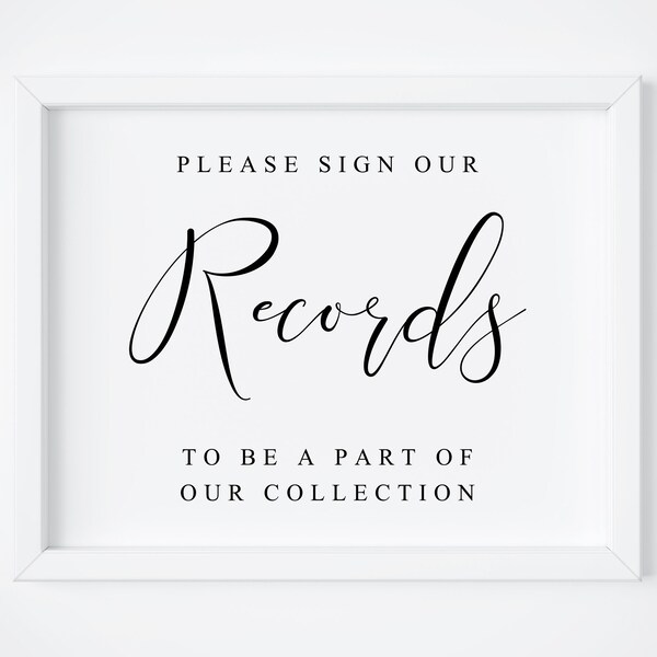 Record GuestBook Sign.Record Wedding Guest Book.Guest Book Sign.Wedding Sings.Wedding Printables.Wedding Guestbook.Please Sign Our Guestbook