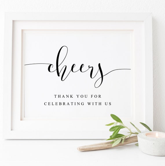 Cheers Signwedding Cheers Signcheer Printableopen Bar Etsy