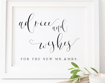 Advice And Wishes Sign-Wedding Sign-Wedding Reception-Sign our Guestbook Wedding Signs-Wedding Printable-Wedding  Signage-Advice Sign.