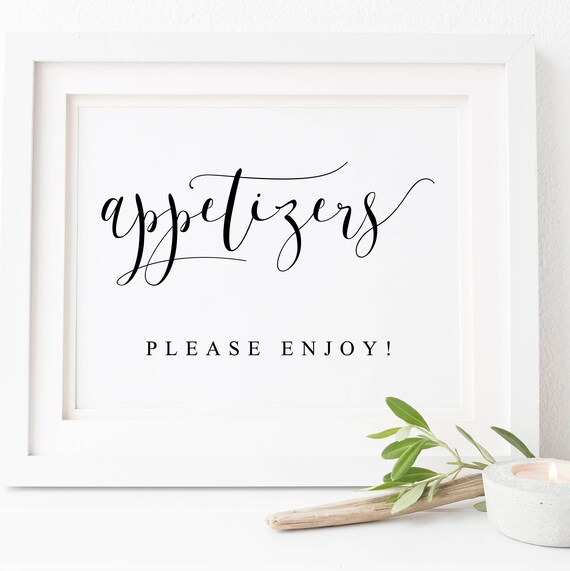 Appetizers Sign Wedding Reception Wedding Sign Appetizers Etsy