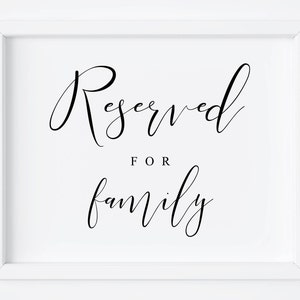 Reserved For Family Sign-Wedding Printables-Wedding Sign-Reserved Seating Table Sign-Wedding Signs-Reserved Table Signs-Reserved Sign