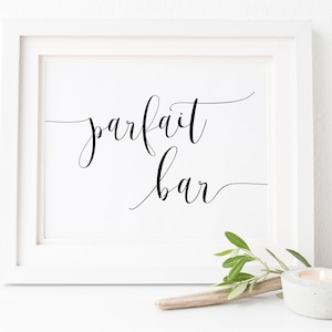Parfait Bar Sign-Yogurt Bar Sign-Breakfast Party-Bridal Shower-Breakfast Sign-Food Sign-Dessert Bar Sign-Brunch Wedding Sign-Wedding Signs