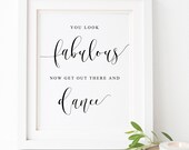 You Look Fabulous.You Look Oh So Pretty Sign.Ladies Restroom Sign.Wedding Restroom Sign.Bathroom Sign.Bathroom Printable.Wedding Signs.Signs