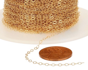 1.6x2.1 mm 14K Gold Filled Bulk Flat Cable Chain (GF916F) Price Per Foot