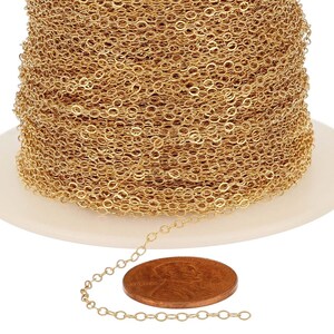 1.4x2 mm 14K Gold Filled Bulk Flat Cable Chain (GF1120F) Price Per Foot