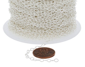 3x4 mm Medium Sterling Silver Cable Bulk Chain (SS1808) Price Per Foot