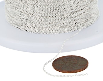 0.95x1.32 mm Sterling Silver Cable Chain (SS25C) Bulk By Foot