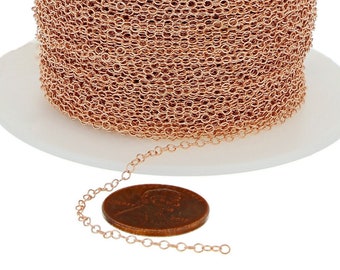 1 Foot of 1.6x2.1 mm 14K Rose Gold Filled Cable Chain (RGF1318)