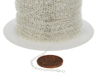 1.5x2 mm Sterling Silver Small Flat Cable Bulk Chain (SS916F) Priced Per Foot