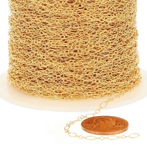 4.7x2.2 mm 14K Gold Filled Long And Short Chain (GF801) Price Per Foot