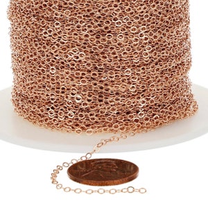 1.8x2.6 mm 14K Rose Gold Filled Flat Cable Chain (RGF1218F)