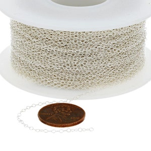 1.5x1.9mm Sterling Silver Cable Chain (SS1020) Price Per Foot Bulk Chain