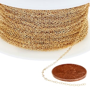 1.2x1.5 mm 14K Gold Filled Flat Cable Chain (GF1025F) Priced Per Foot