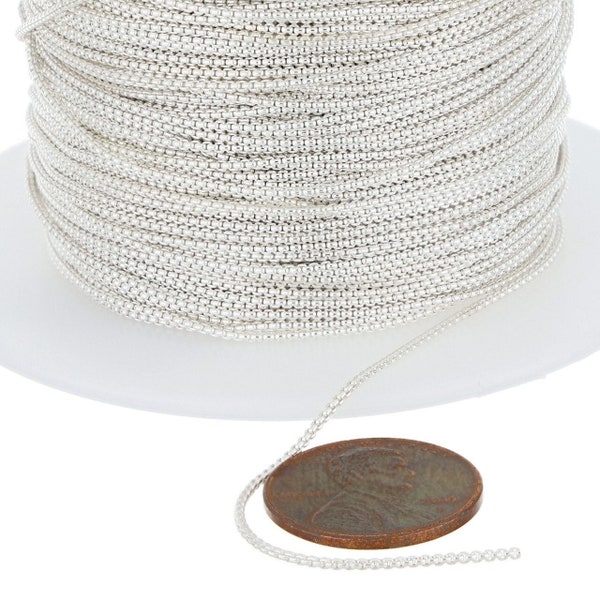 1 mm Sterling Silver Round Box Chain (SS942)