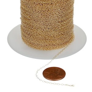1.6x2 mm 14K Gold Filled Bulk Cable Chain (GF1018) Price Per Foot
