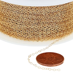 1.6x2 mm 14K Gold Filled Flat Cable Chain Bulk (GF1020F) Priced Per Foot