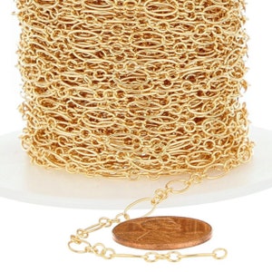 3.5x7 mm and 2.3 mm 14K Gold Filled Long and Short Chain Bulk (GF738) Price By Foot