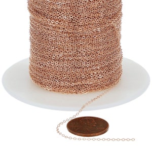 1.2x1.9 mm 14K Rose Gold Filled Flat Cable Chain (RGF1025F) Price Per Foot