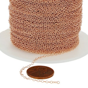 1.6x2.1 mm 14K Rose Gold Filled Cable Chain (RGF1318) Price Per Foot