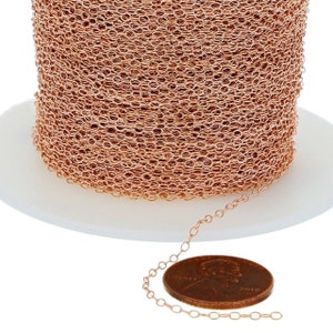 1.5x1.9 mm 14K Rose Gold Filled Bulk Cable Chain (RGF1120) Price Per foot
