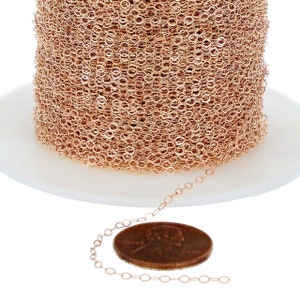 1.6x2.1 mm 14K Rose Gold Filled Flat Bulk Cable Chain (RGF916F) Price Per Foot