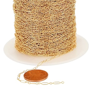 2.6x5.3 mm 14K Gold Filled Long & Short Chain (GF847) Price Per Foot