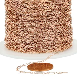 4.9x1.6 mm 14K Rose Gold Filled Long and Short Chain (RGF143) Price Per Foot