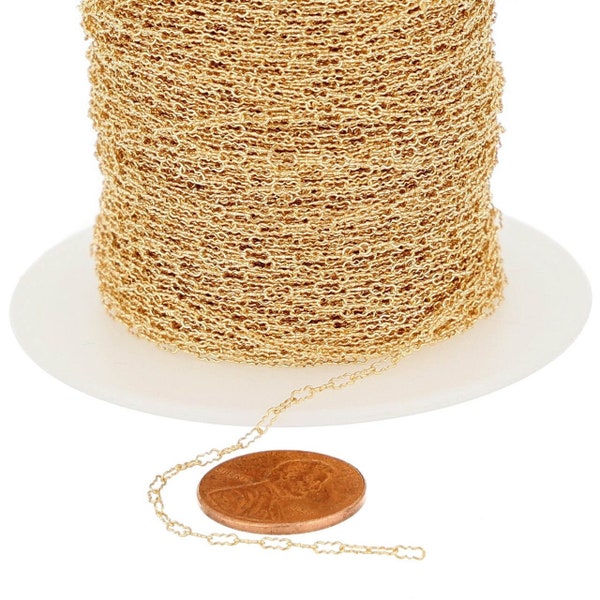 14K Gold Filled Crinkle Chain 1.7x3.5 mm  Price Per Foot (GF261)