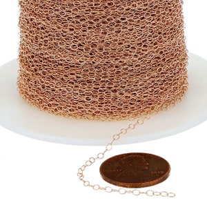 1.4x2.2 mm 14K Rose Gold Filled Bulk Cable Chain (RGF916) Price Per Foot