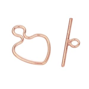 1 Set Bag of 10 mm 14K Rose Gold Filled Heart Toggle Clasps (RGF400405)