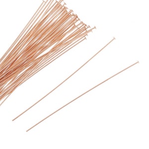14K Rose Gold Filled Head Pins - 26g 1.5 Inch 10 Pcs (RGF4003309)