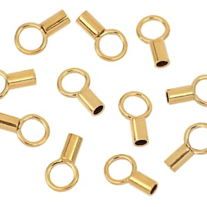 14K Gold Filled Crimp End Caps W/Ring 1.4mm ID - 5Pcs (GF4005111)