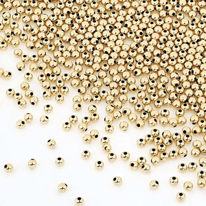 3 mm 100 Beads Pack Of 14K Gold Filled Round Beads Seamless (GF520103) Made In USA