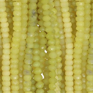 15 1/2 IN Strand 6 mm Olive Jade Faceted Rondelle Gemstone Beads (XLJRLF0006)