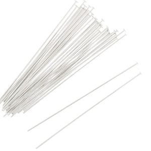 Sterling Silver Head Pin 24g 1.5 IN - 10 Pcs (SS24G15H10)