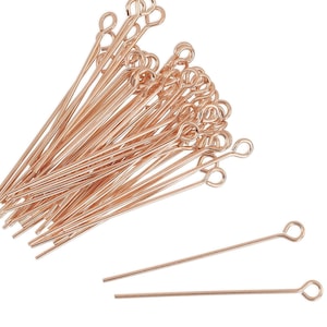 10 Pcs Bag of 24g 1 In 14K Rose Gold Filled Eye Pin (RGF4003401)