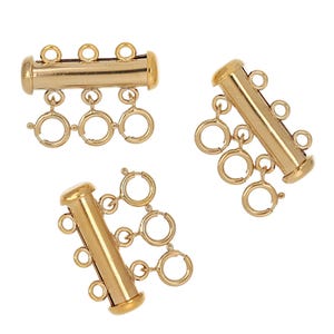 1 Stück 4.3 x 20 mm 14k Gold Filled Layered 3 Strang Rohrverschluss mit Federringe (GF4005005)