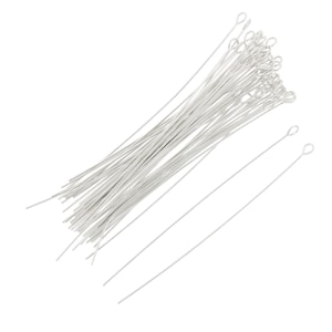 Saco com 10 peças de 24g, 2 pinos de olho prateados (SS24G20EYP)