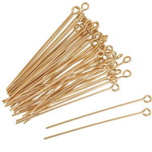 10 Pc Bag of 1.5 Inch 20ga 14K Gold Filled Eye Pins (GF20G15EYP)