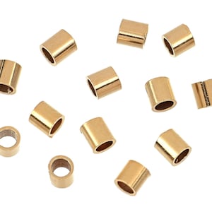 14 kt gold filled knijpkralen van 2 x 2 mm - 20 stuks (GF4005108)