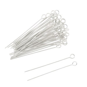 10 Pcs 24g 1 In Silver Eye Pins (SS24G10EYP)