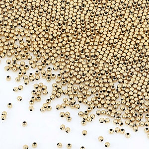 100 Pieces Bag 2 mm Gold Filled Round Beads (GF520102) Seamless Made In USA