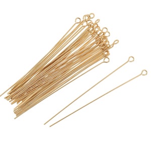 10 Pc Bag of 2 Inch 22ga 14K Gold Filled Eye Pins (GF22G20EYP)