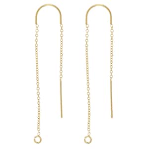 May include: A pair of gold-toned earrings with a curved top and a dangling chain with a small circle at the end.