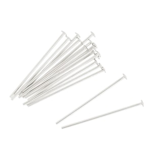 Sterling Silver Head Pin 20g 1 IN - 10 Pcs (SS20G10H10)