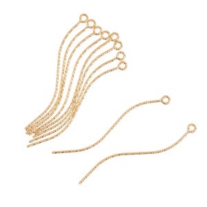 2 Stück Beutel mit 20,5 Gauge 1,67 IN 14K Gold Filled Geschwungene Sparkle Eye Pins (GF4003406)