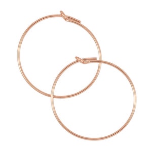 20 mm 14K Rose Gold Filled Wire Hoops (RGF4003805) Priced Per Pair