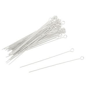 Pinos de olho de prata esterlina - 24g 1,5 polegada 10 unidades (SS24G15EYP)